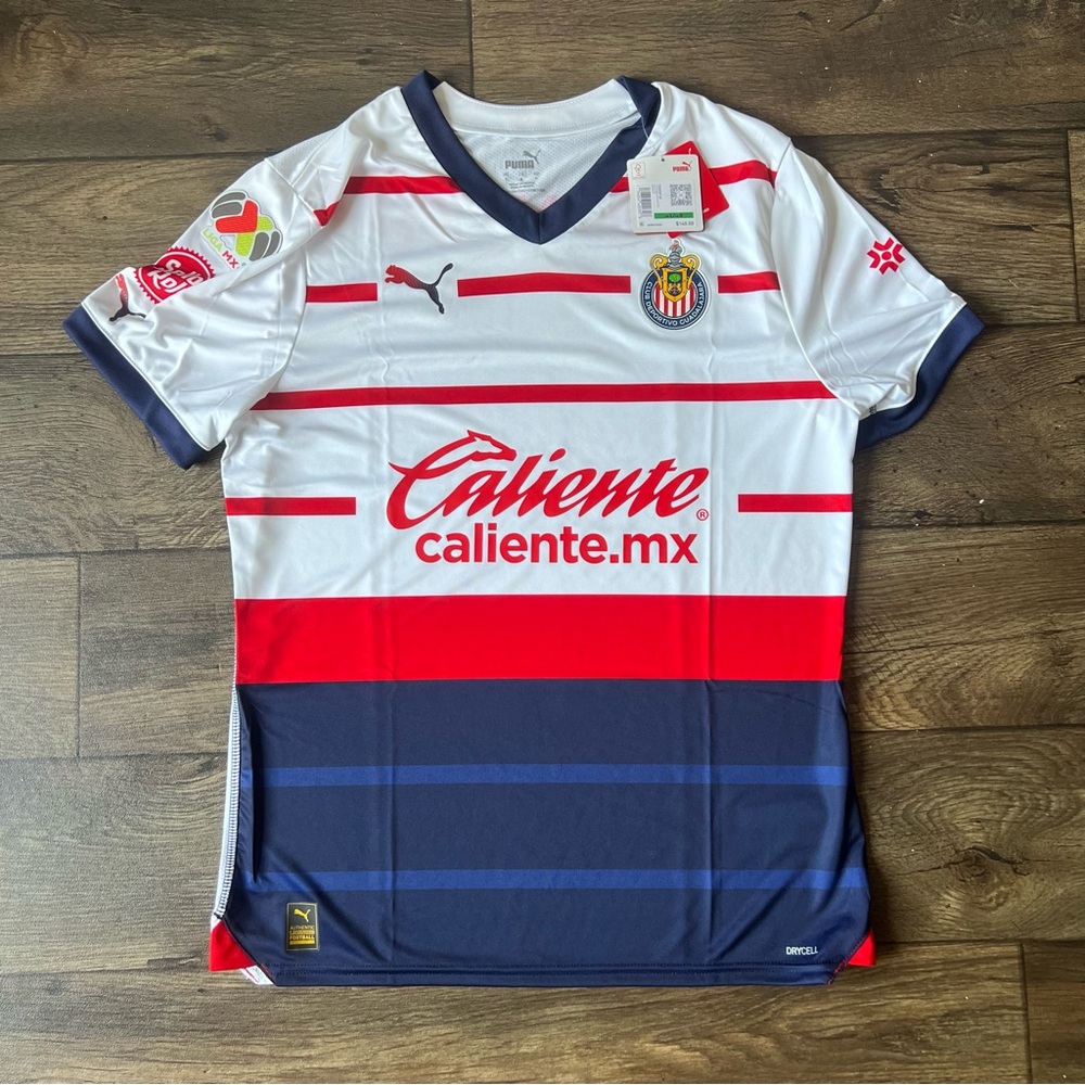 Puma Men's Chivas 23/24 Away Authentic Liga MX Jersey White Size Large NEW